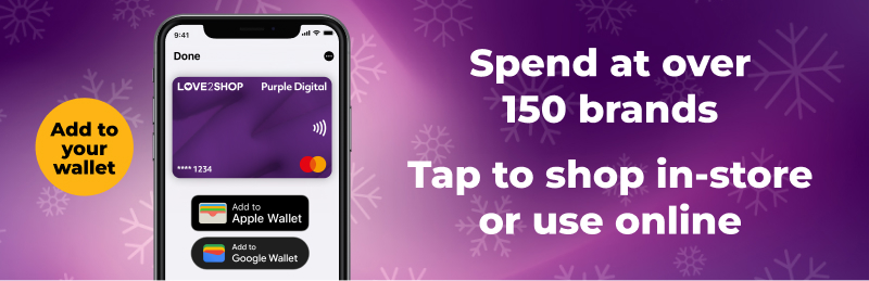 Purple digital up sell card